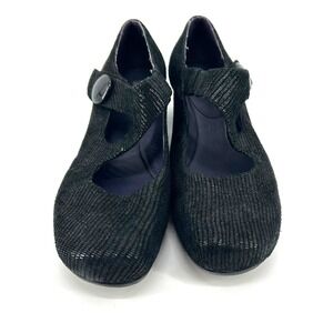 VANELI Womens Black Textured Mary Jane Wedge Comfort Non Slip Shoes Size 5.5 M